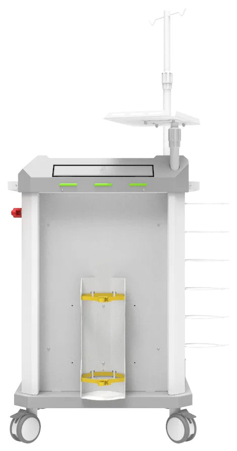Carrinho de emergência BCT Basic Cart 002 da Udow Tecnologia, acabamento cinza