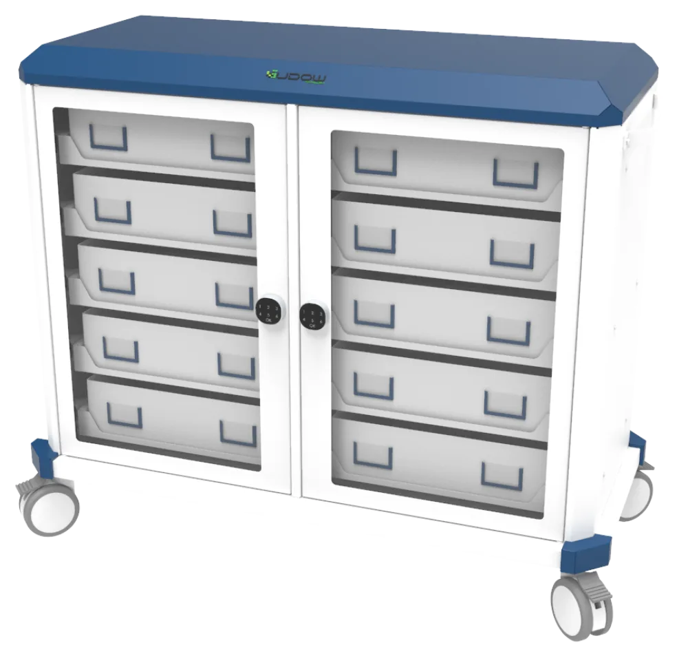 Carrinho de transporte BTC Basic Transport Cart 002 da Udow Tecnologia, acabamento azul